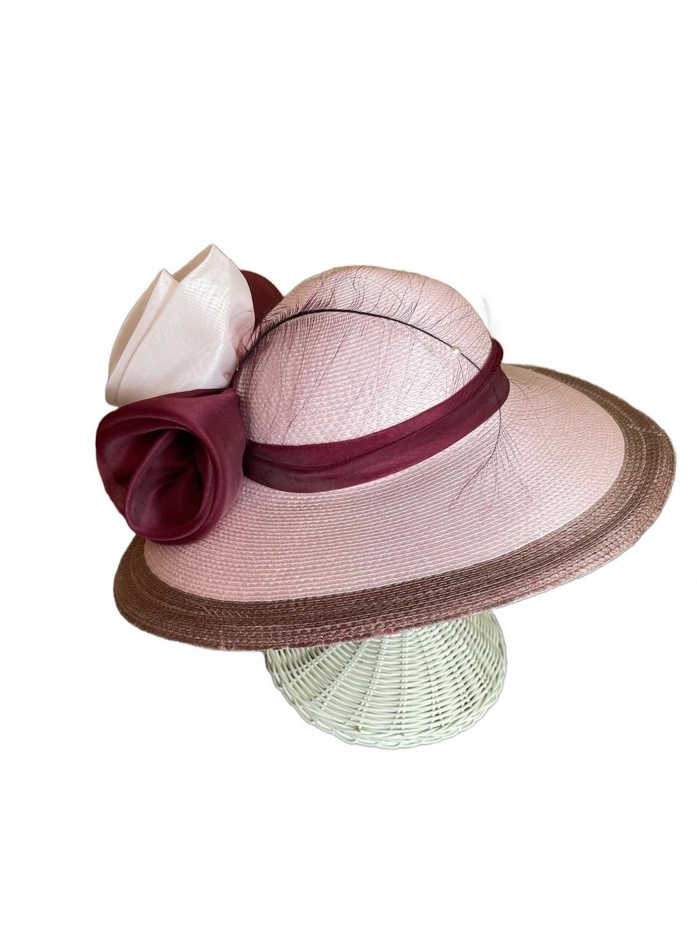 Vintage Sylvia wide brim church hat